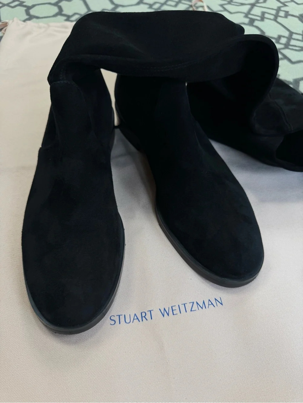 Stuart Weitzman Lowland Black Suede Over The Knee Thigh High Boots 9.5